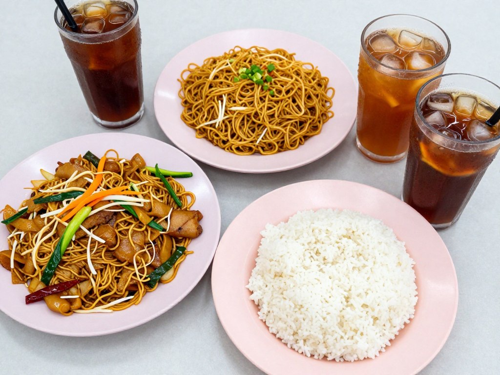 Local Singapore hawker dishes high in refined carbohydrates