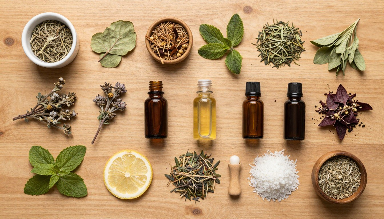 Herbal hair care routine compared with chemical hair products